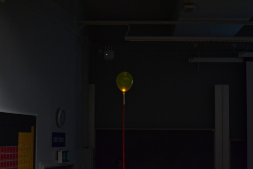 Deflagration of a hydrogen balloon lit by a candle (image (c) Chris GP Taylor)